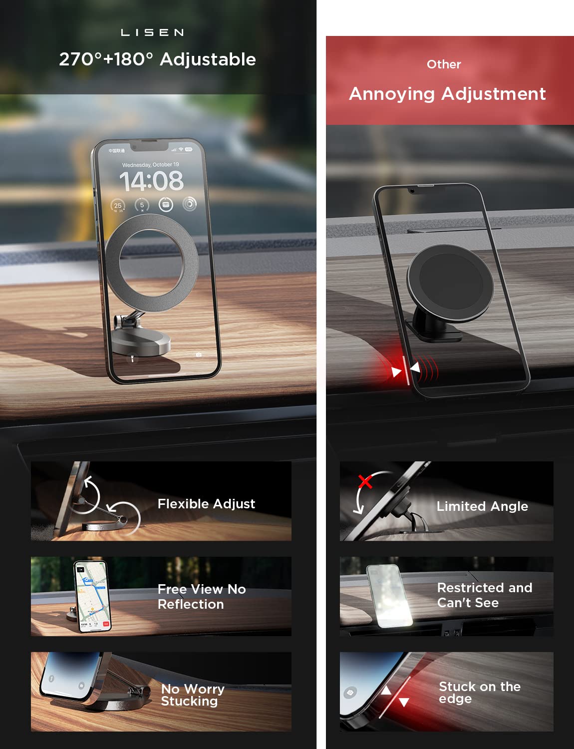 MagGrip Pro Magnetic Car Phone Holder Mount (MagSafe Compatible)