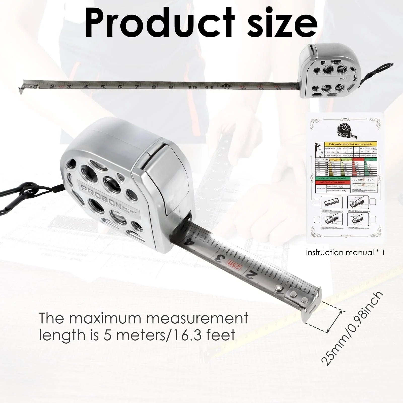 Stainless Steel Tape Measure, Hollow Design, Waterproof, Double-Sided